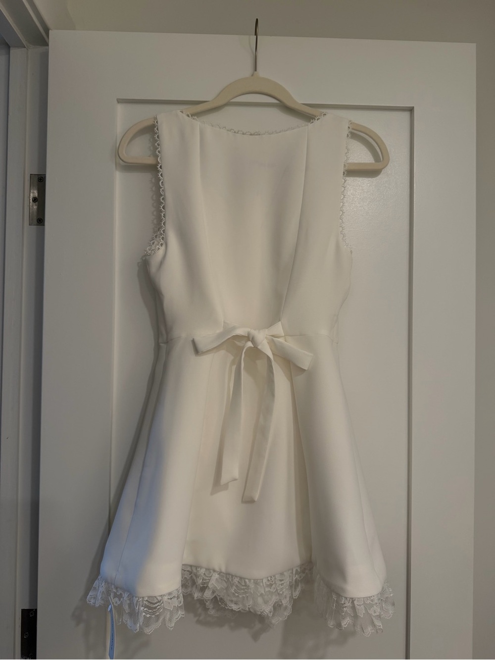 For Love And Lemons White Lace-Trim Button Mini Dress - Picture 3 of 9